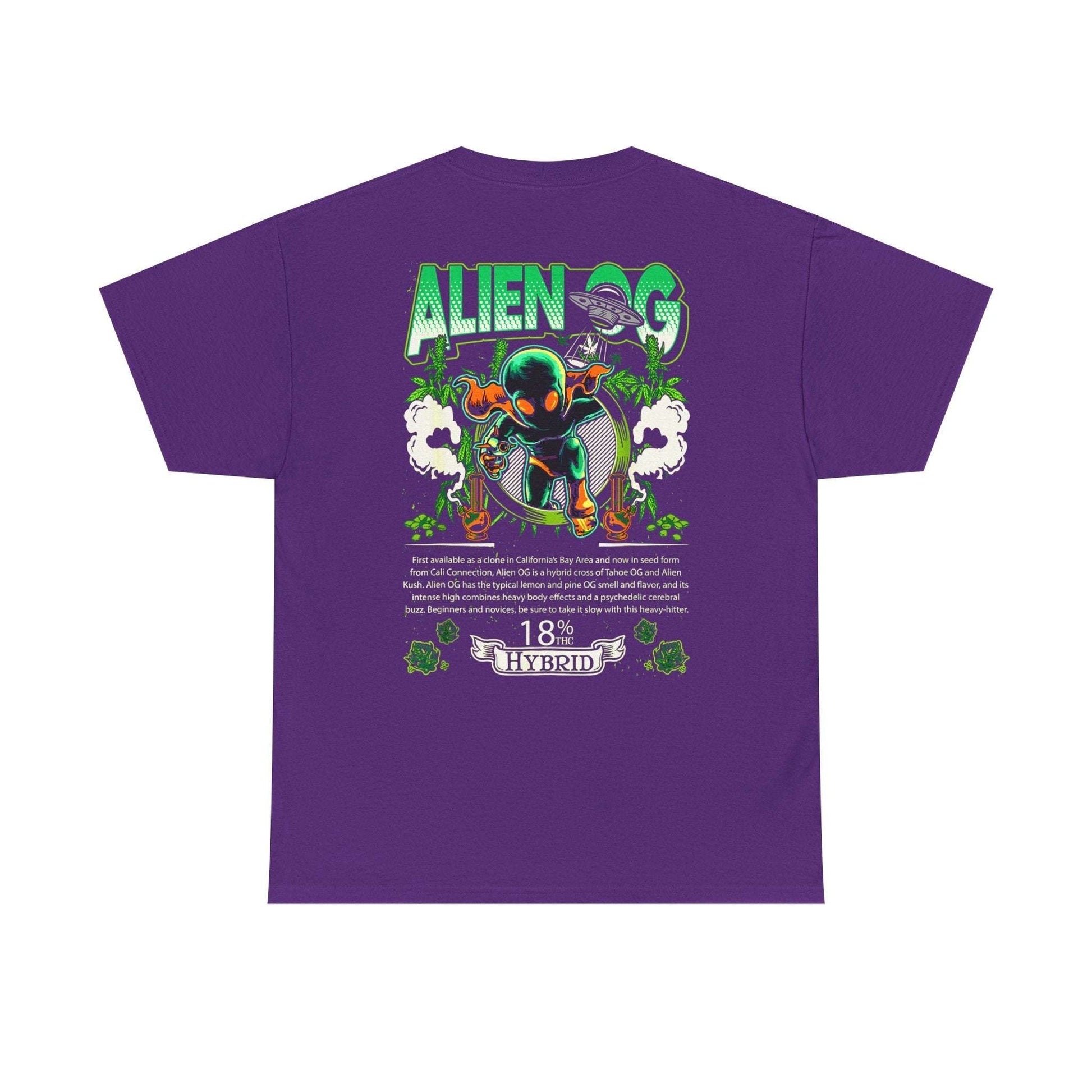 A  Purple Alien Og Cannabis Strain Shirt Back
