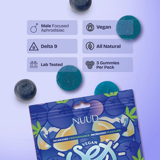 NUUD Sex Bites Blueberry — Aphrodisiac Gummies for Men | 20mg Delta 9
