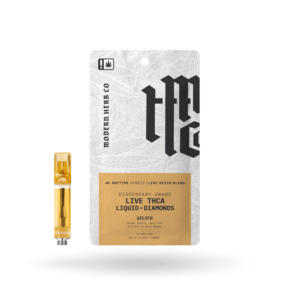 THCa Vape Cartridge Live Resin Liquid Diamonds: Gelato (Hybrid) - 1g