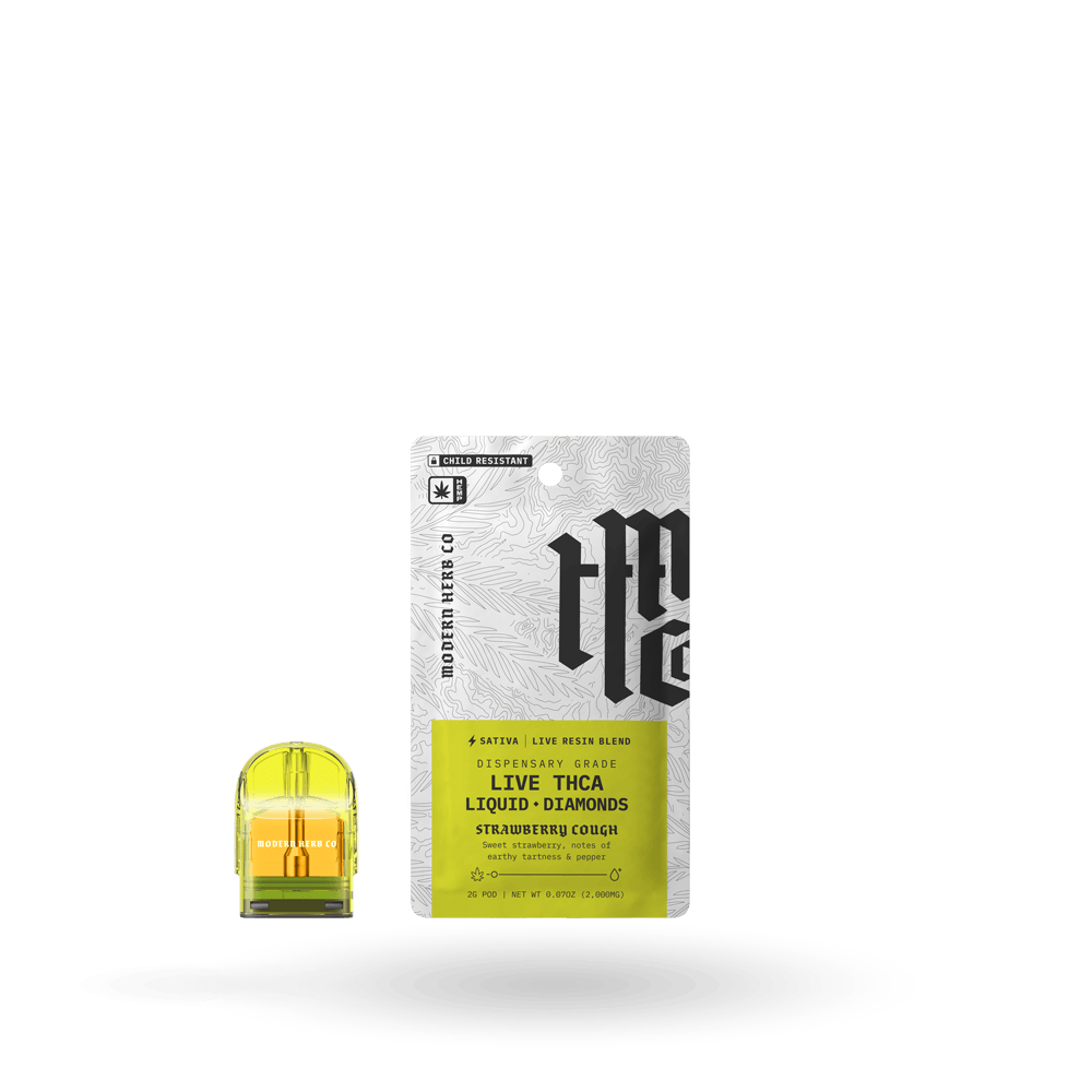 THCa Pod Refill Live Resin Liquid Diamonds: Strawberry Cough (Sativa) - 2g