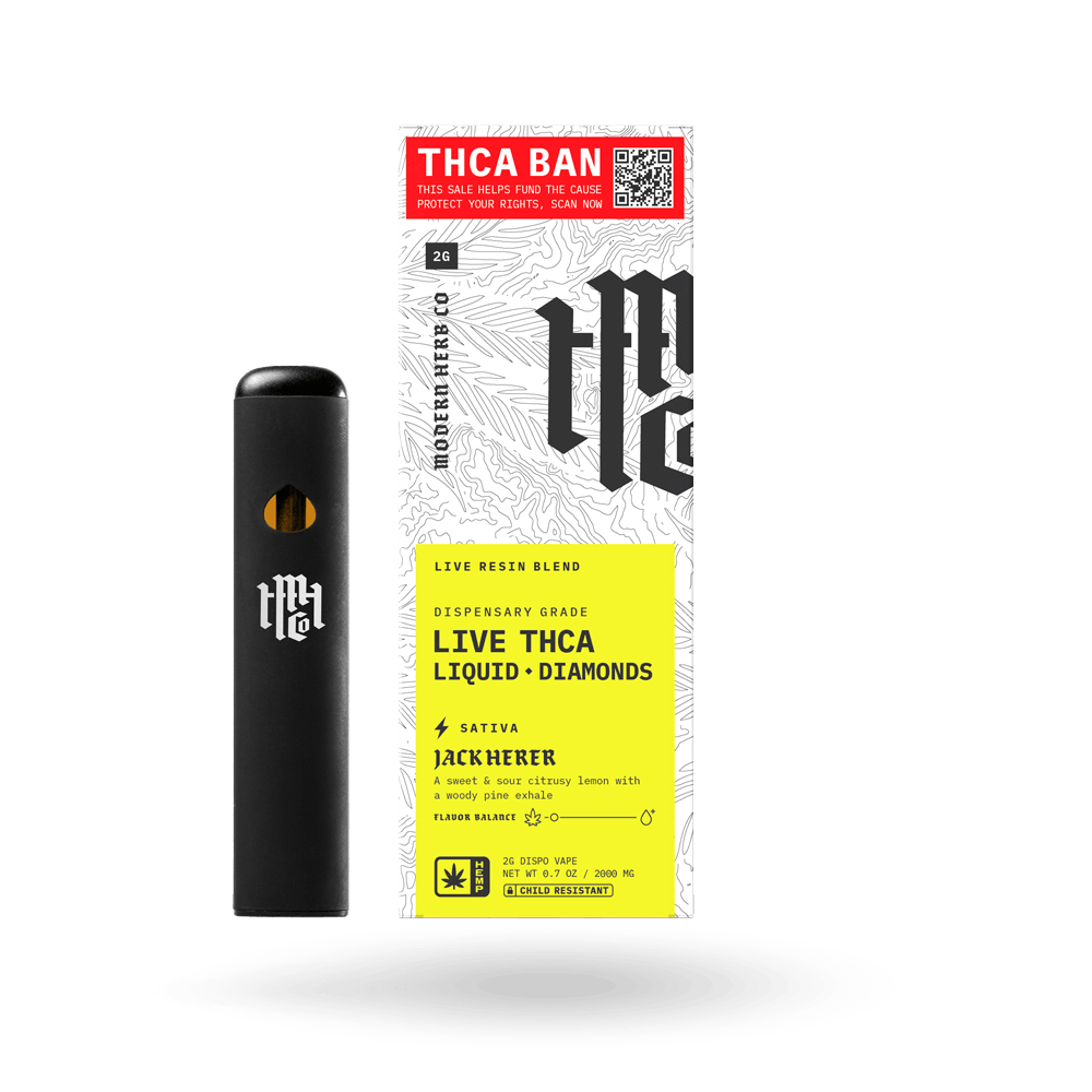 THCa Disposable Live Resin Liquid Diamonds: Jack Herer (Sativa) - 2g