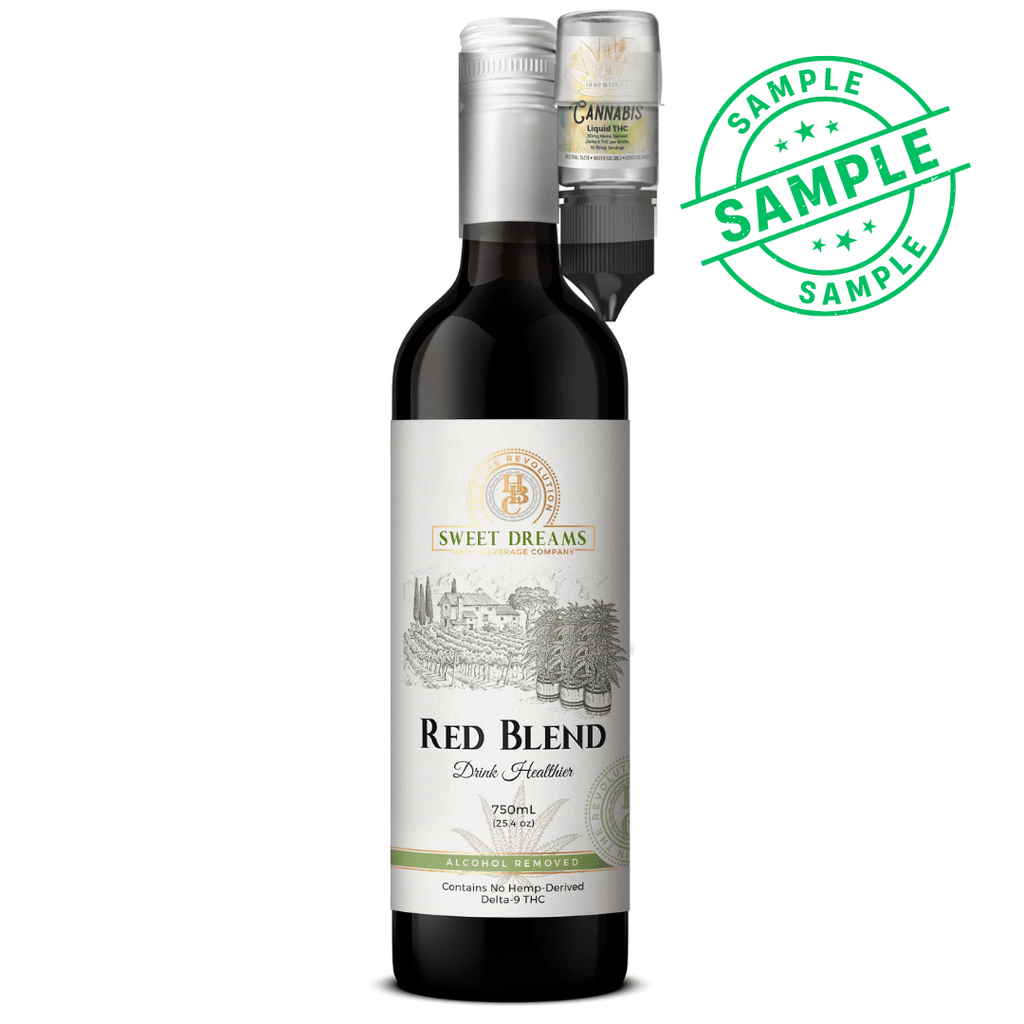 Red Blend Non-Alcoholic Wine With (50mg) Liquid THC - Sample Wholesale