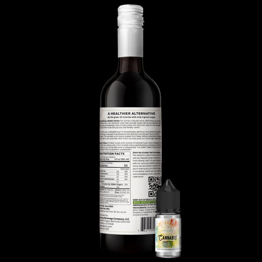 Red Blend Non-Alcoholic Wine With (50mg) Liquid THC - Wholesale (case of 6)