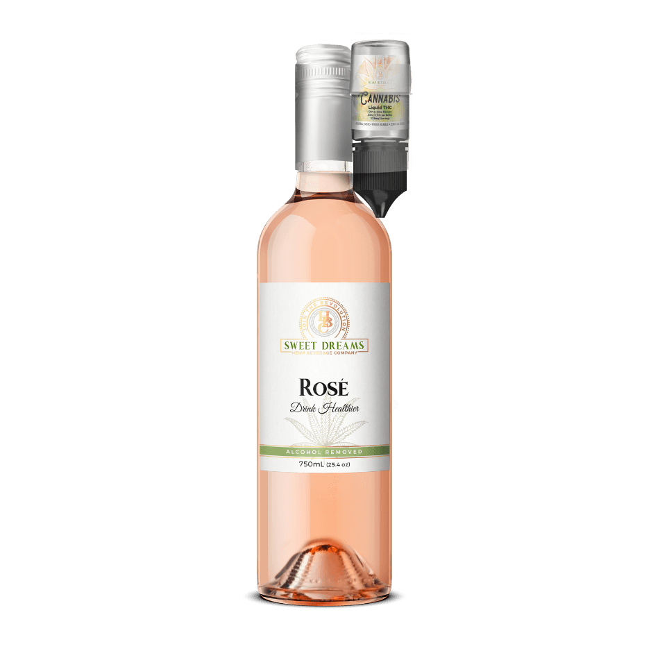 Rose' Non-Alcoholic Wine - 50mg Liquid THC - Wholesale (case of 6)