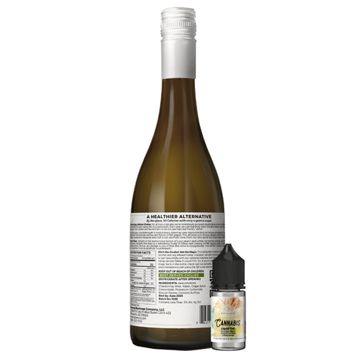 Chardonnay Non-Alcoholic Wine With (50mg) Liquid THC - Wholesale (Case of 6)