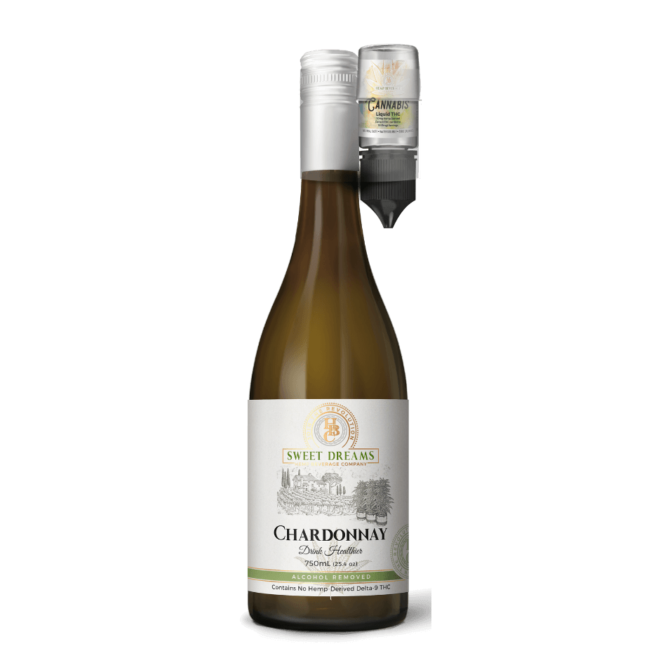 Chardonnay Non-Alcoholic Wine With (50mg) Liquid THC - Wholesale (Case of 6)