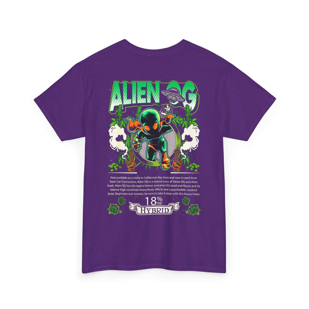 A Dark Purple Alien Og Cannabis Strain Shirt Back