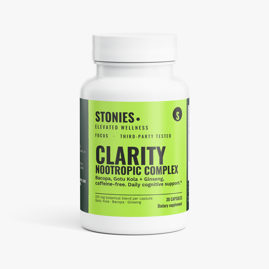 Stonies Clarity Nootropic Complex: bacopa and gotu kola nootropic capsules for focus, 30 count
