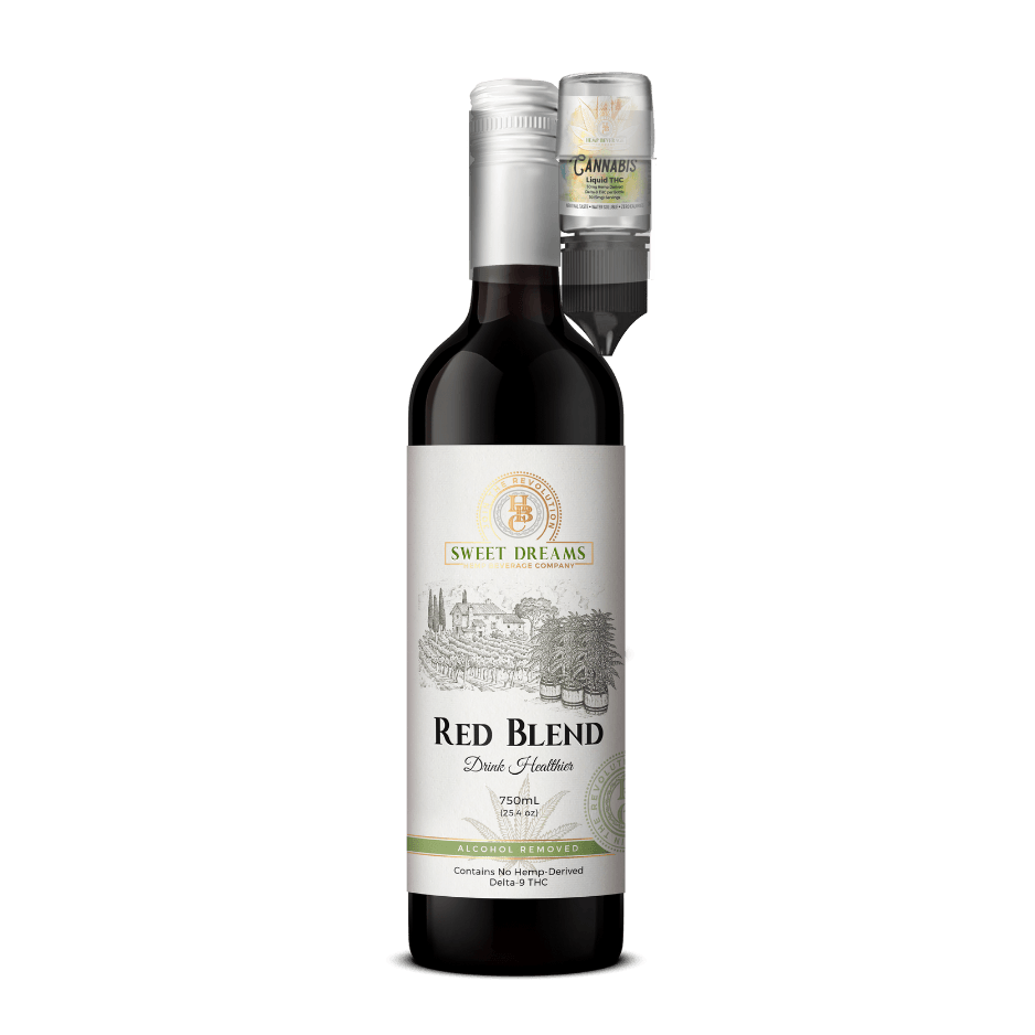 Red Blend Non-Alcoholic Wine With (50mg) Liquid THC - Wholesale (case of 6)