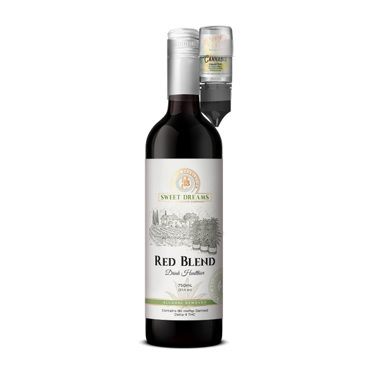 Red Blend Non-Alcoholic Wine With (50mg) Liquid THC - Wholesale (case of 6)