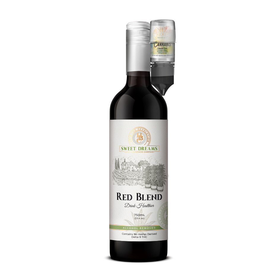 Red Blend Non-Alcoholic Wine With (50mg) Liquid THC - Sample Wholesale