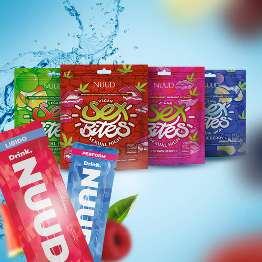 NUUD Blazed Bliss Bundle — Sex Bites + Libido Drinks Aphrodisiac Kit