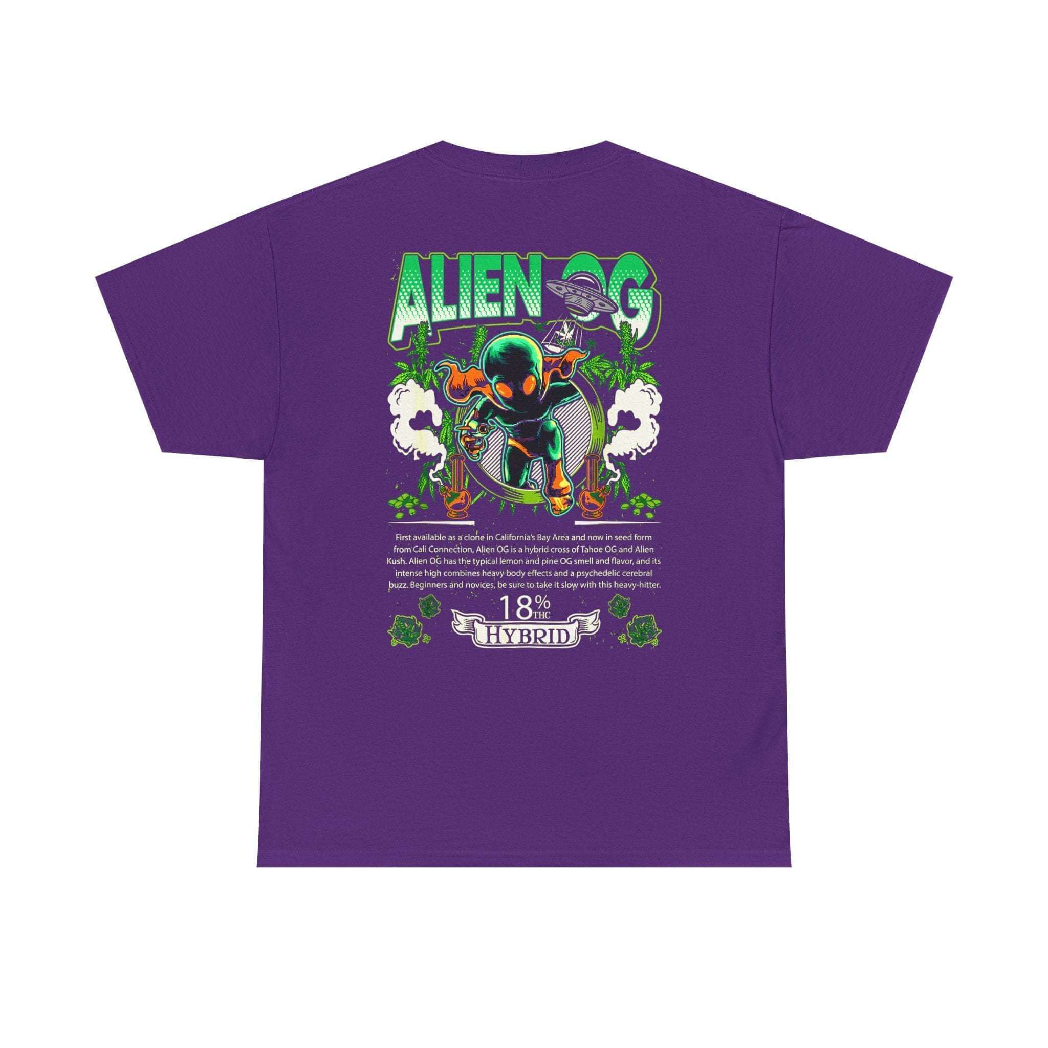 A  Purple Alien Og Cannabis Strain Shirt Back