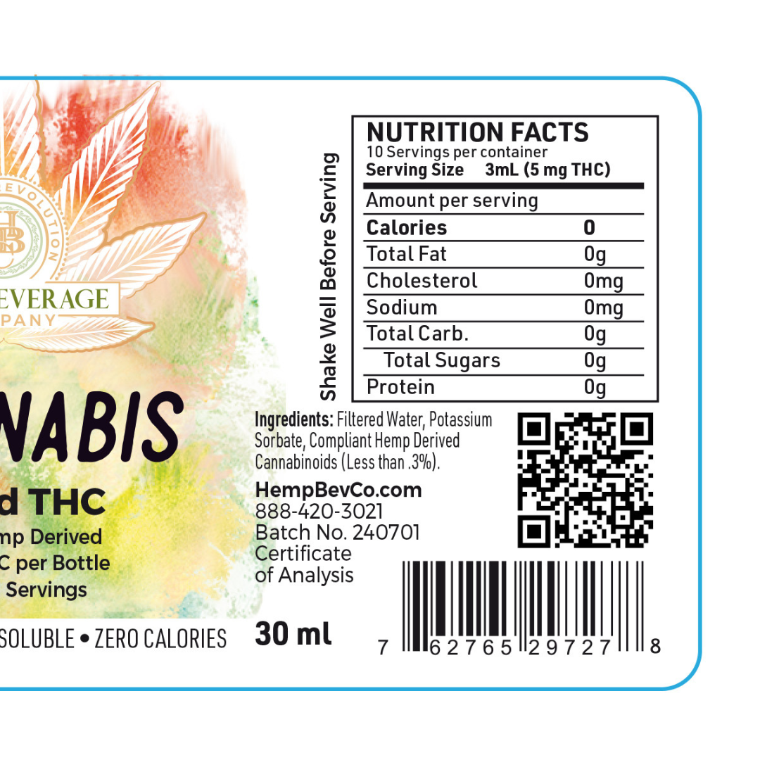 Chardonnay Non-Alcoholic Wine With (50mg) Liquid THC - Wholesale (Case of 6)