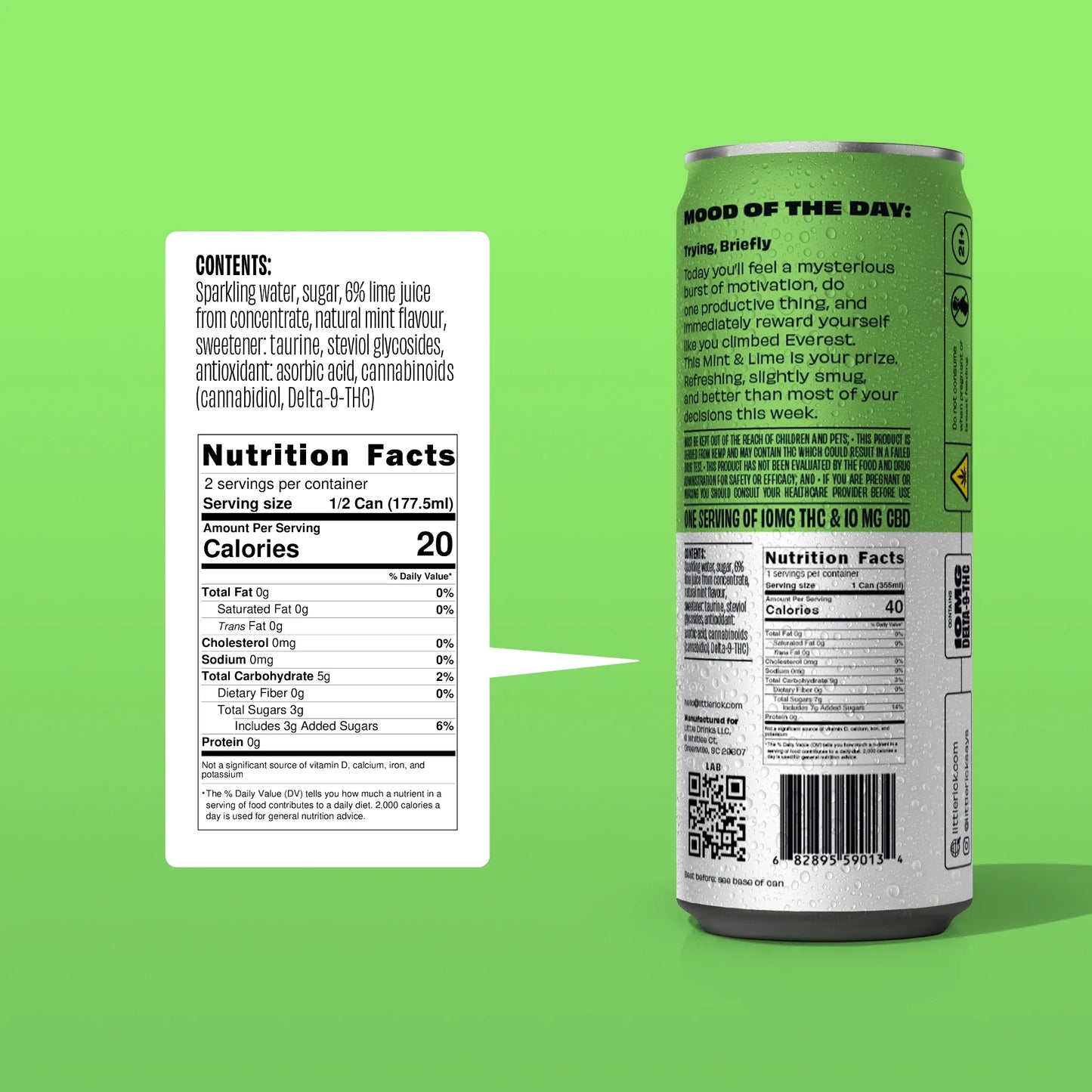 Mint & Lime - 10mg THC Drink