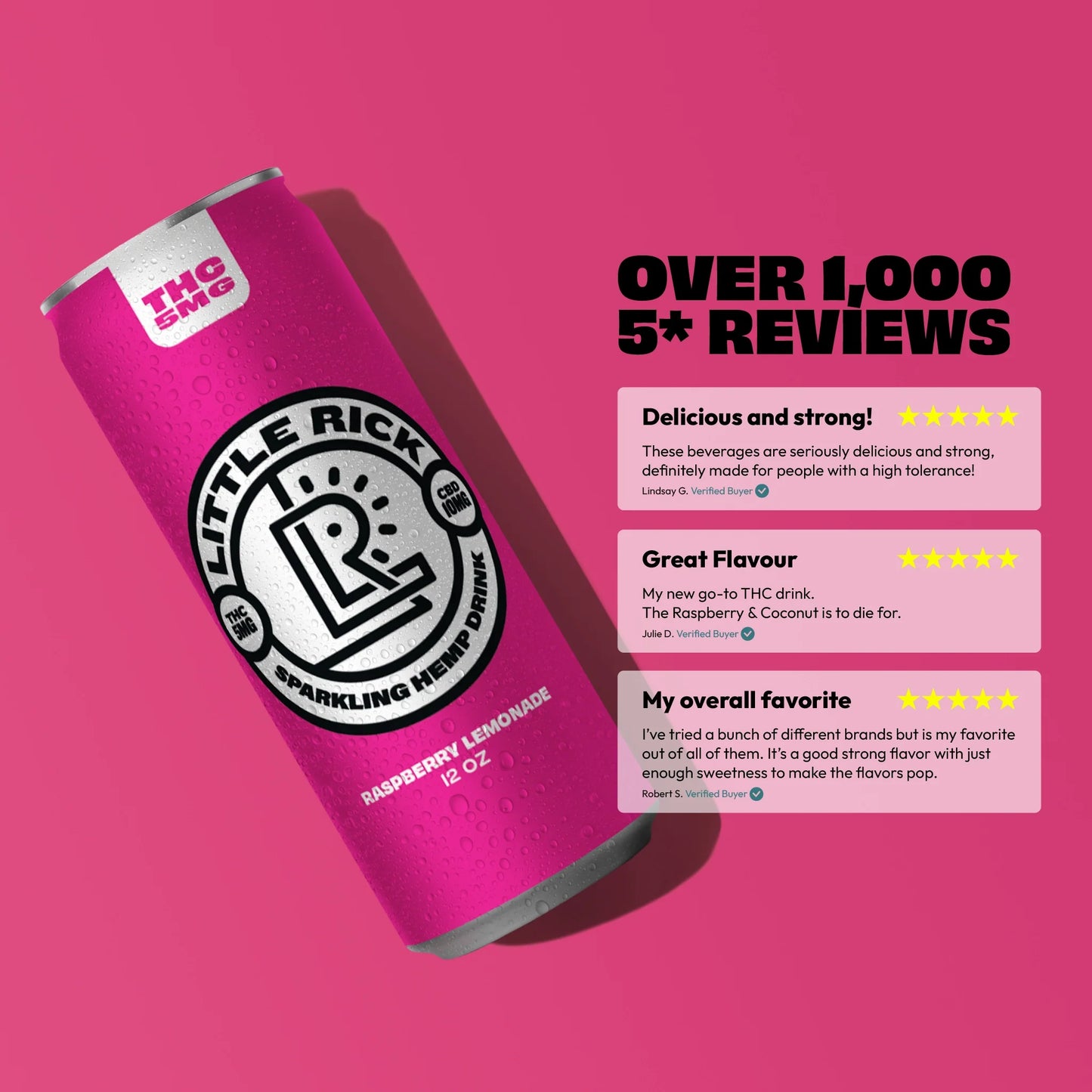 Raspberry Lemonade - 5mg THC Drink
