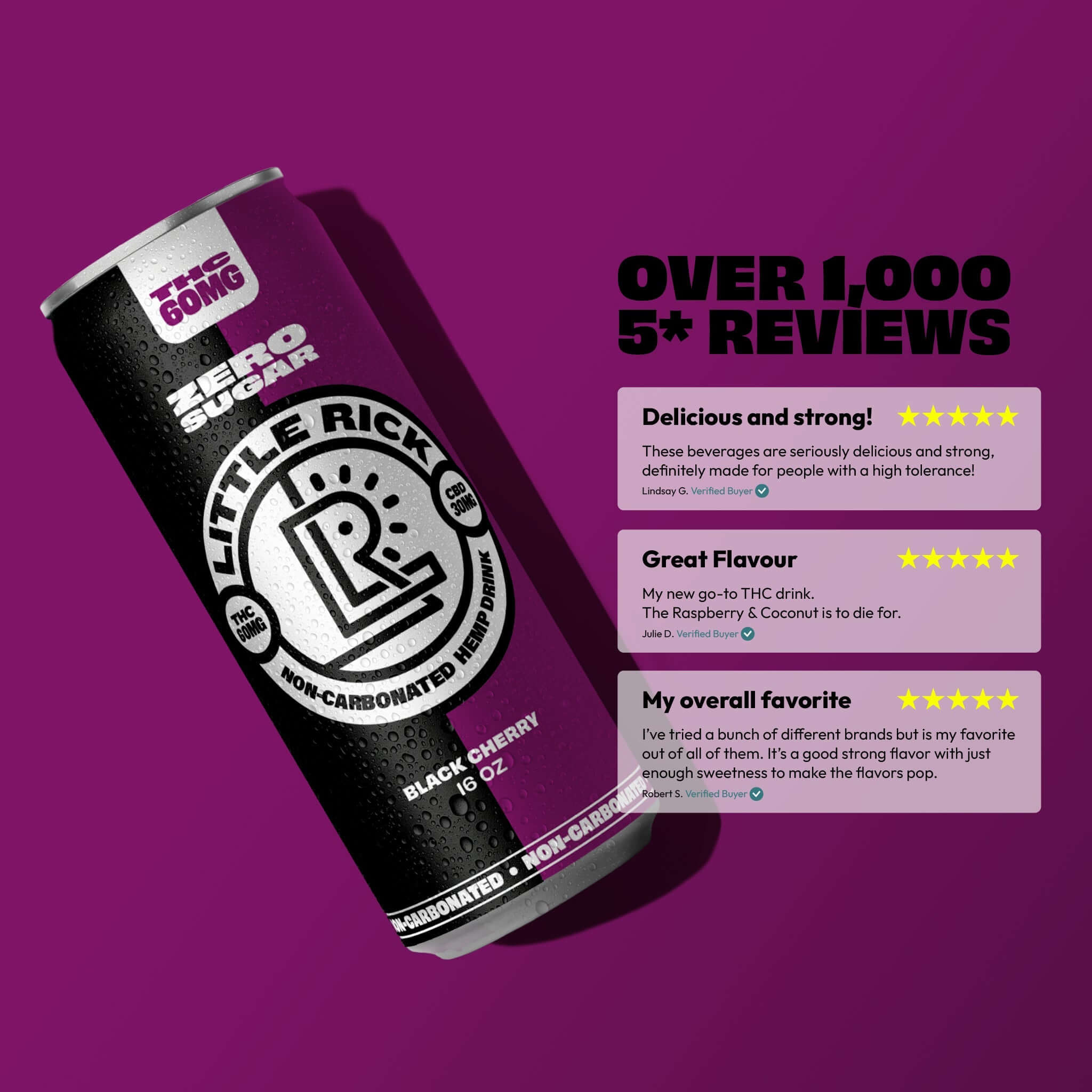 Black Cherry 12 Pack - 60mg THC Drink