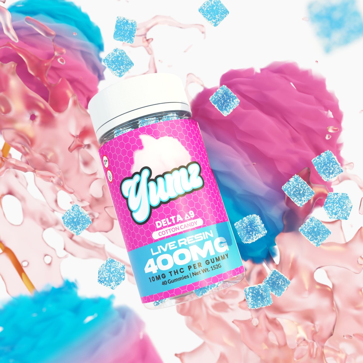 THC Gummies - Delta 9 THC - YUMZ LAB - Cotton Candy