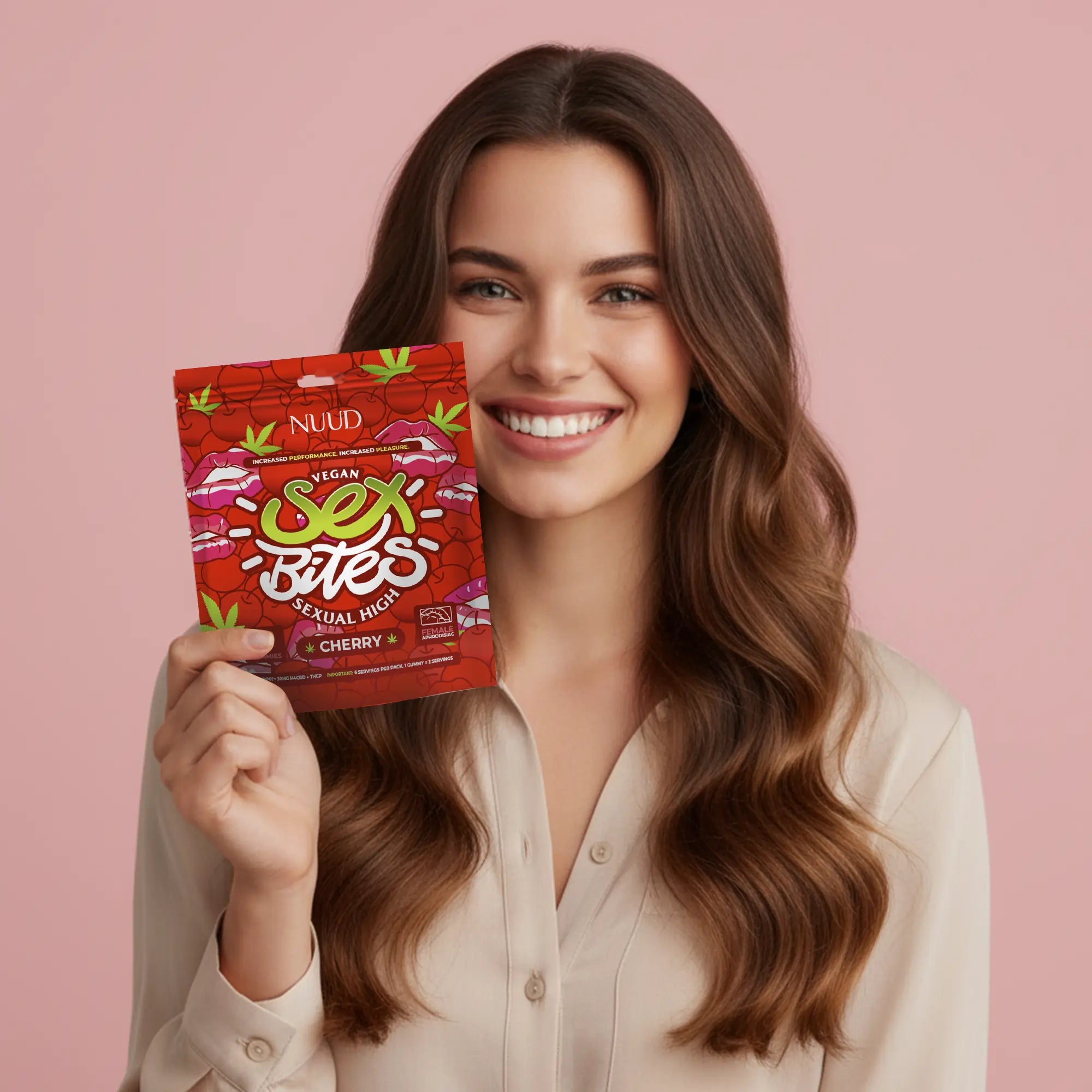 NUUD Sex Bites Cherry — Aphrodisiac Gummies for Women | 20mg Delta 9