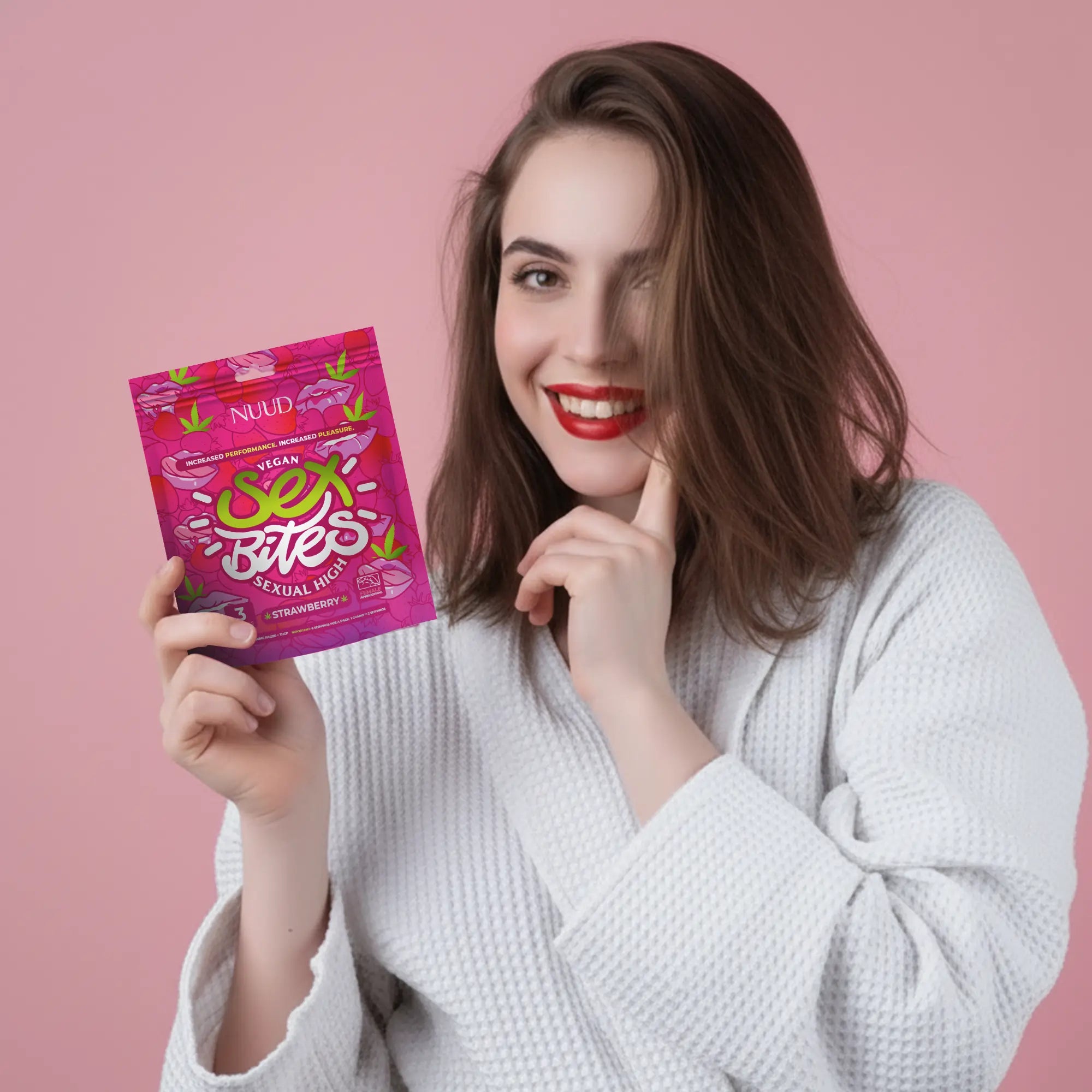 NUUD Sex Bites Strawberry — Aphrodisiac Gummies for Women | 20mg Delta 9