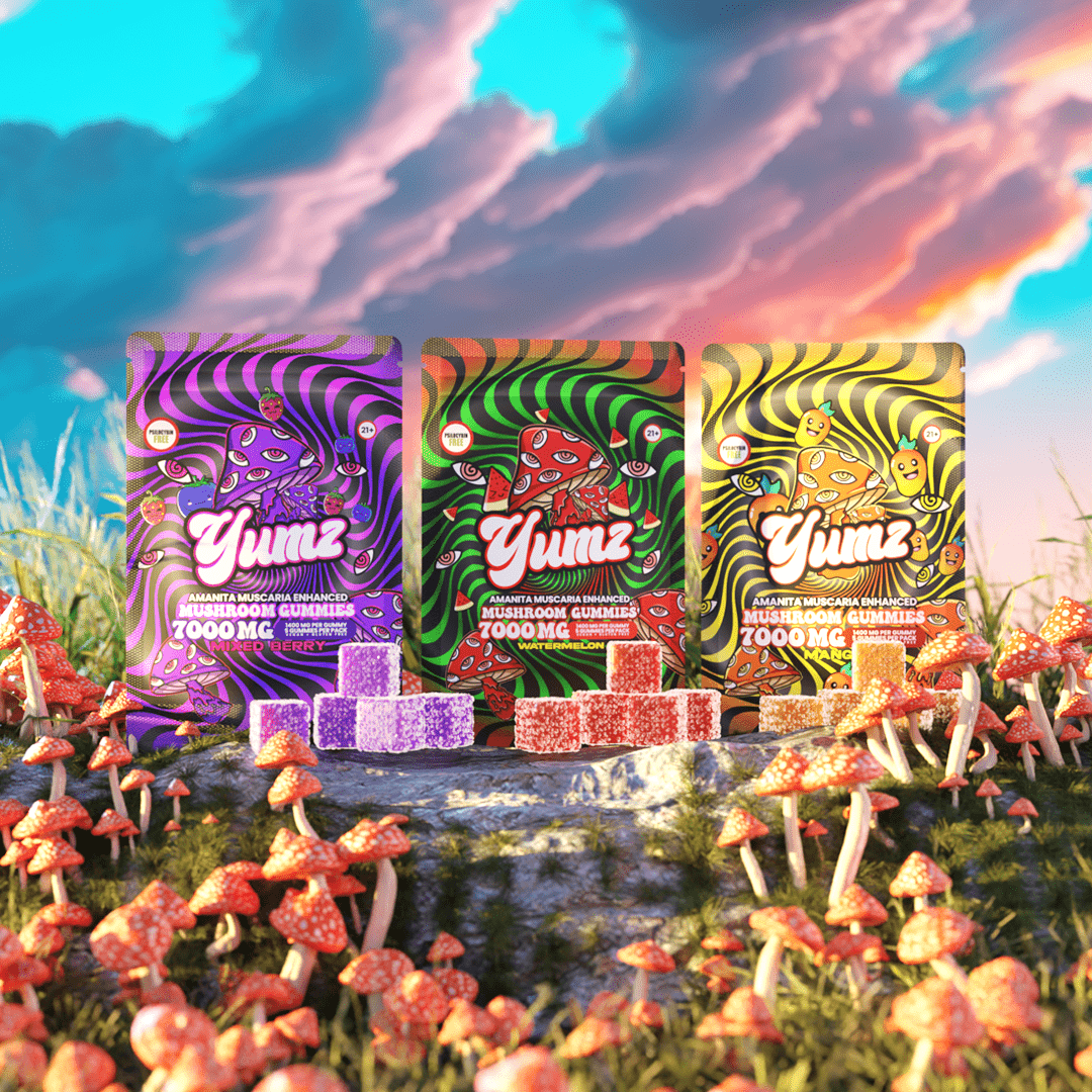 YUMZ - Mushroom Gummies | FREE | Random Flavor | You Will Receive Watermelon, Mango, Mixed Berry Or Pink Lemonade..