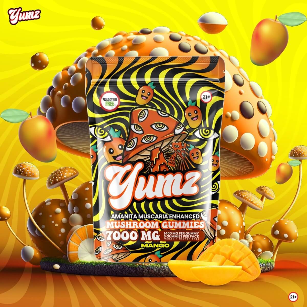 YUMZ - Mango ( Mushroom Gummies )
